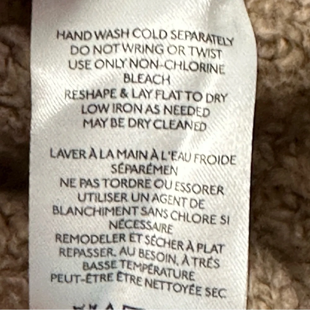 Anthropology women’s size S chunky knit loose fit mock neck sweater, beige color